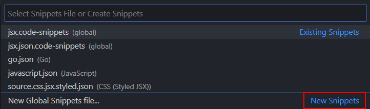 new snippets option